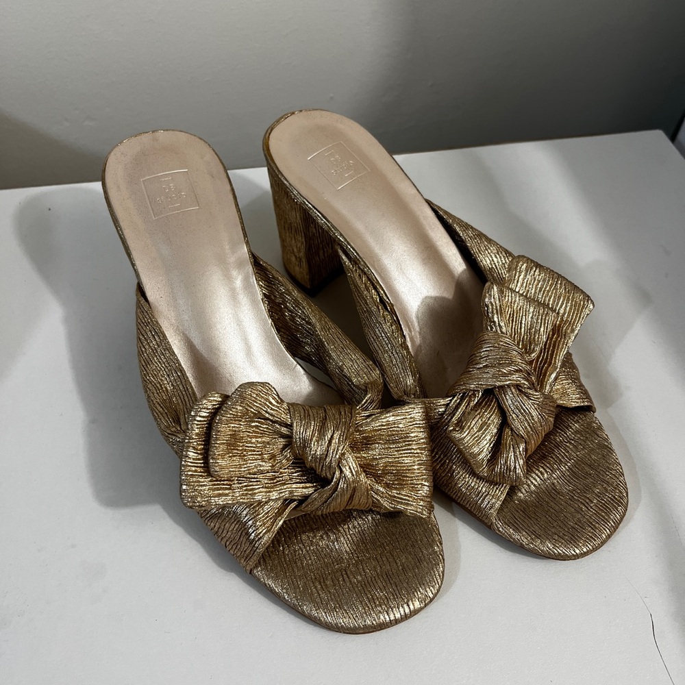 DB studio Verona38 metallic bow mules - GOLD